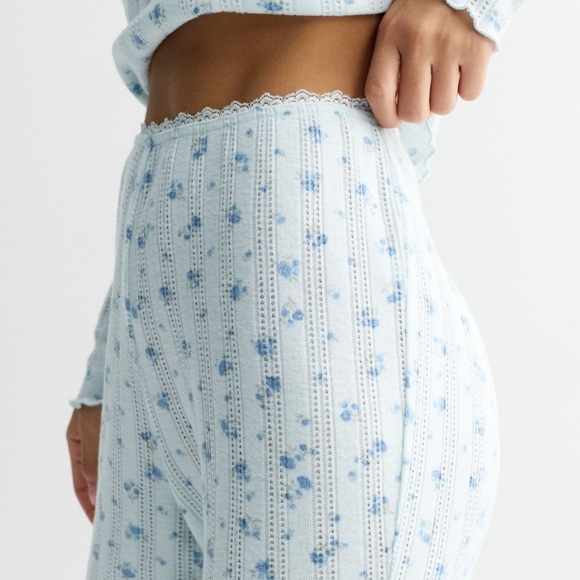 Pink Republic Juniors Pointelle Light Blue Bows Loungewear Set - Picture 4 of 5